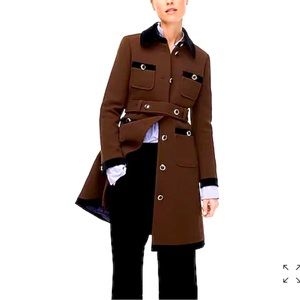 LIKE NEW -  Velvet-Trim Lady Coat Double Cloth Wool